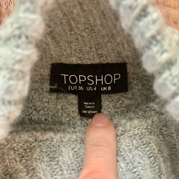 Topshop cropped oversized boxy gray sweater - Picture 3 of 10